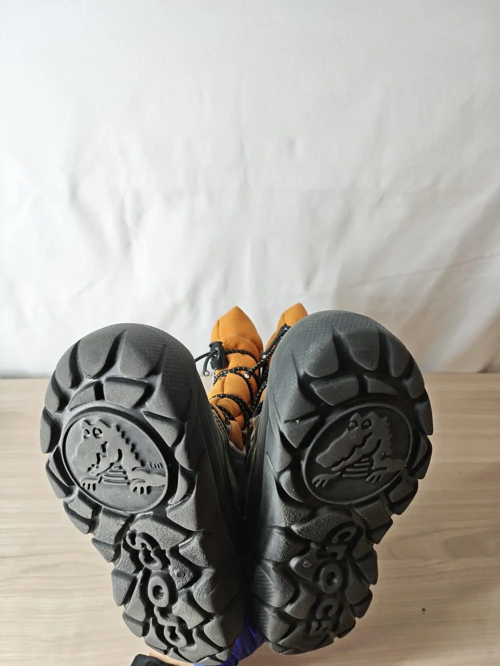 Crocs Snow Boots Toddler Size C2 Orange Gray Black Snomini Primaloft Winter